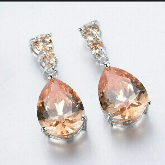 Women Stud Drop Earrings Sterling Silver 925 - Picture 2 of 2